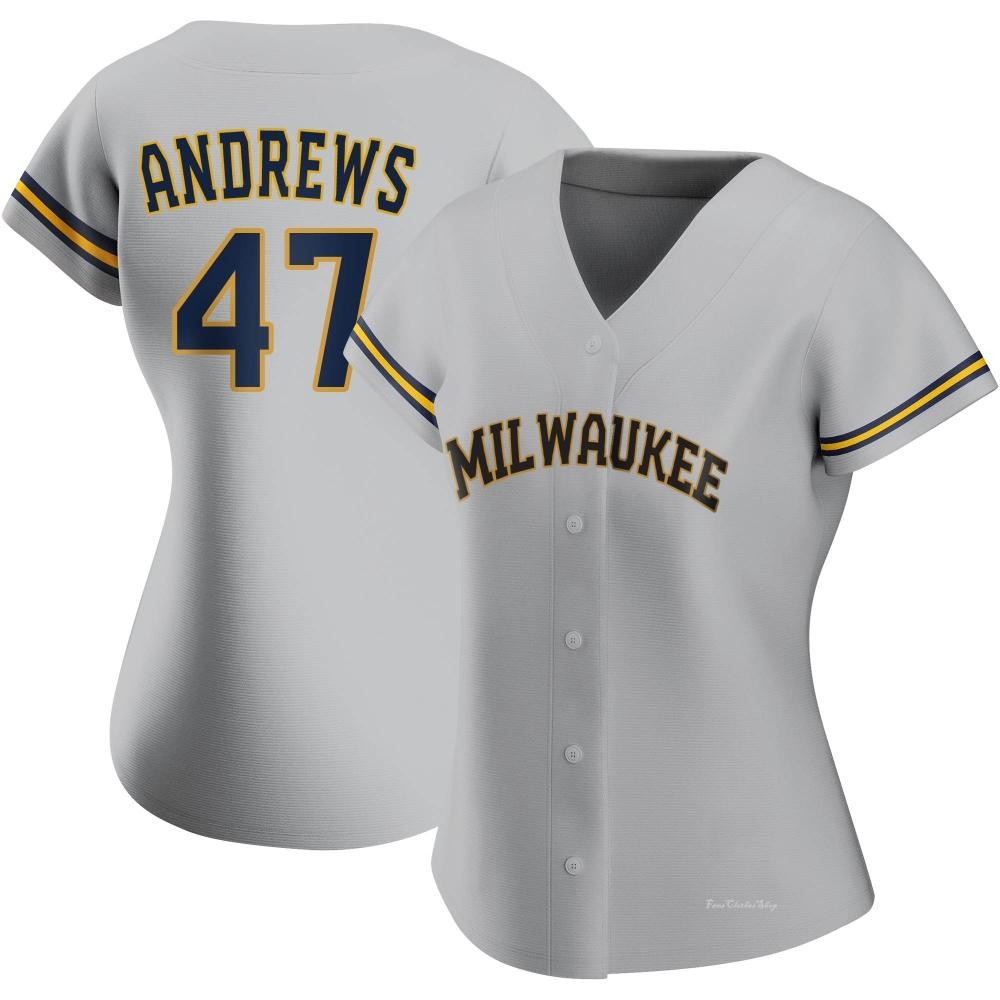 Women's Clayton Andrews Milwaukee Brewers Authentic Gray Road Jersey - Fans  Clothes Shop