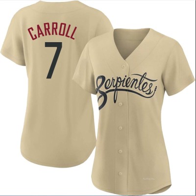 Women's Corbin Carroll Arizona Diamondbacks Authentic Gold 2021 City Connect Cool Base Jersey