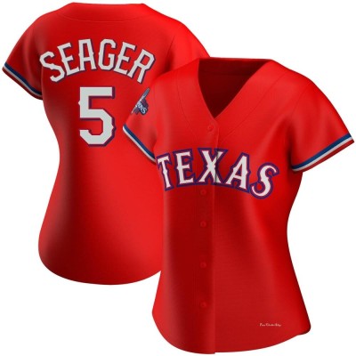 Women's Corey Seager Texas Rangers Authentic Red Alternate 2023 World Series Champions Jersey