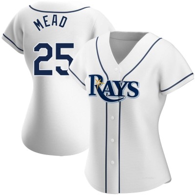 Women's Curtis Mead Tampa Bay Rays Authentic White Home Jersey