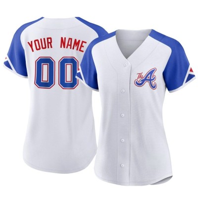 Women's Custom Atlanta Braves Replica White 2023 City Connect Jersey