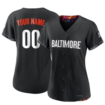 Women's Custom Baltimore Orioles Authentic Black 2023 City Connect Jersey