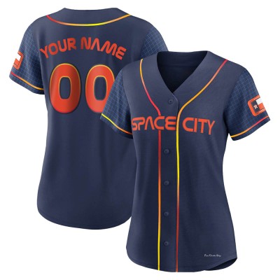 Women's Custom Houston Astros Authentic Navy 2022 City Connect Jersey