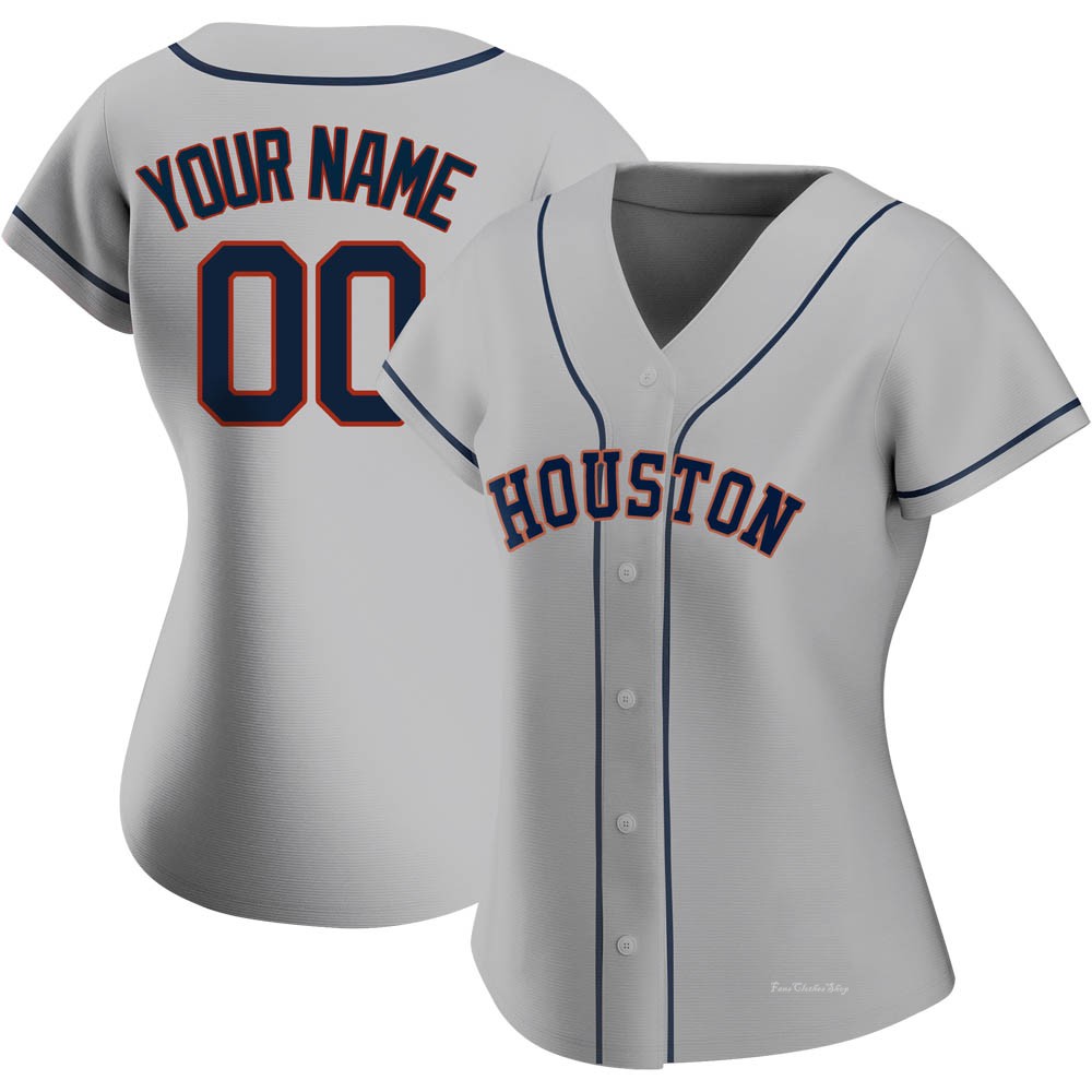 Women's Custom Houston Astros Replica Gray Road 2020 Jersey