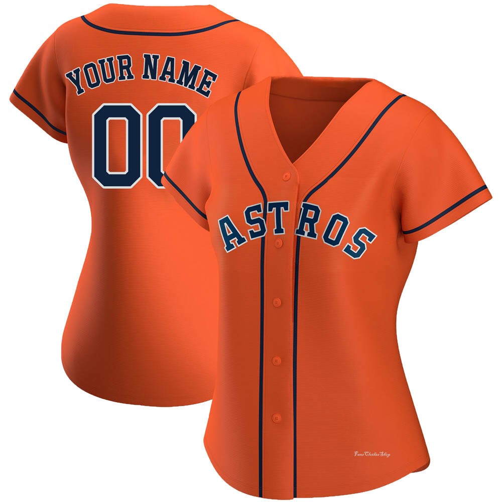 Women's Custom Houston Astros Replica Orange Alternate Jersey
