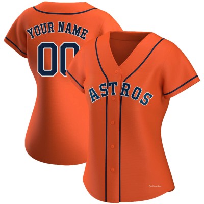 Women's Custom Houston Astros Replica Orange Alternate Jersey