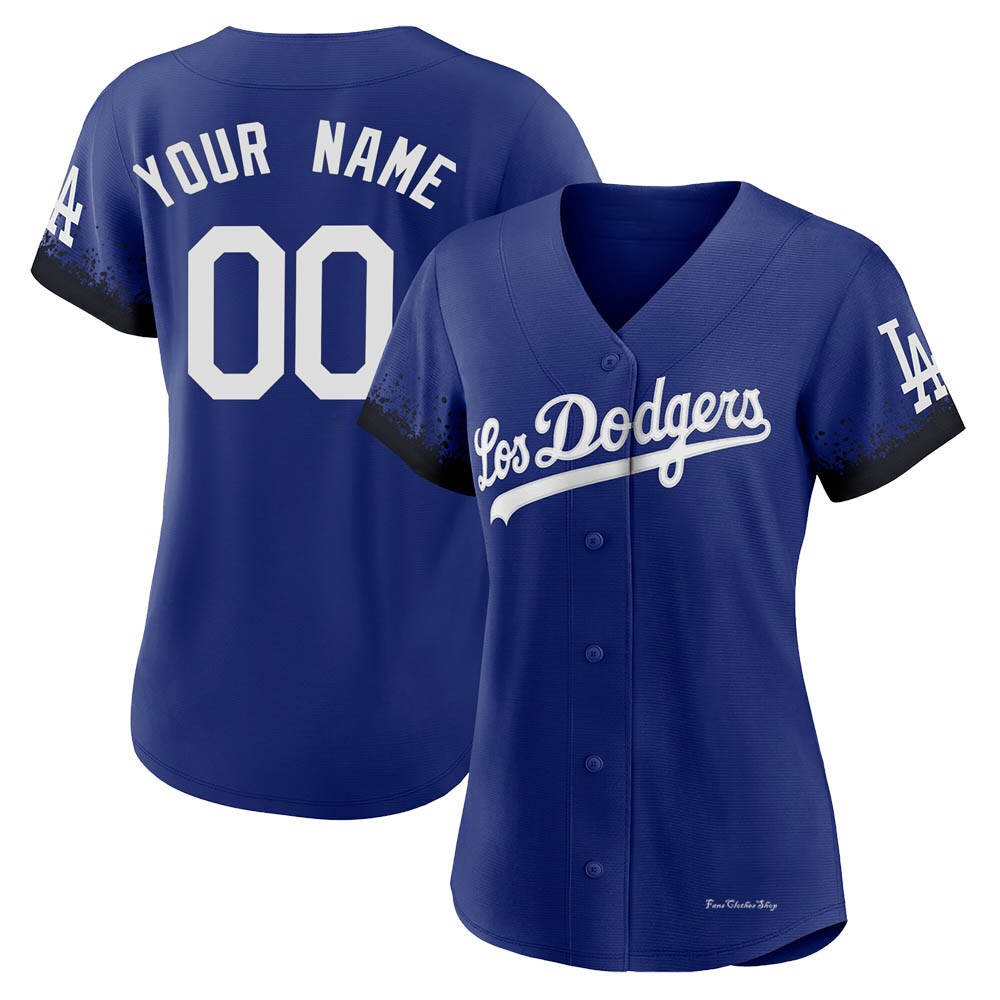 Women's Custom Los Angeles Dodgers Authentic Royal 2021 City Connect Jersey