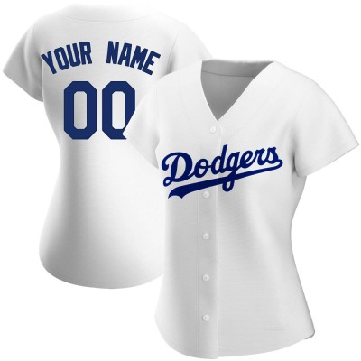 Women's Custom Los Angeles Dodgers Replica White Home Jersey
