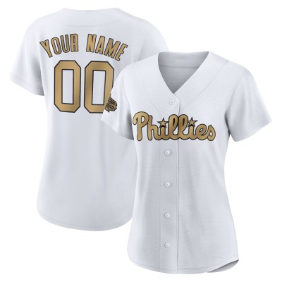 Women's Custom Philadelphia Phillies Game White Replica 2022 All-Star Jersey
