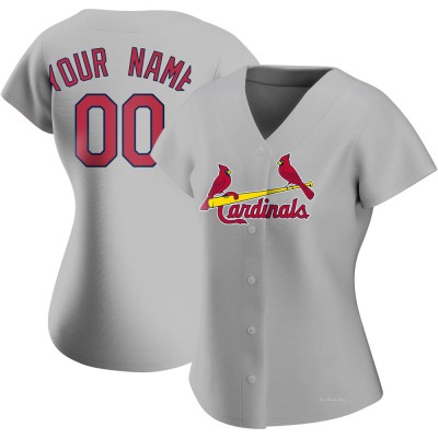 Women's Custom St. Louis Cardinals Authentic Gray Road Jersey