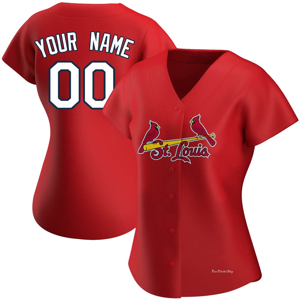 Women's Custom St. Louis Cardinals Authentic Red Alternate Jersey