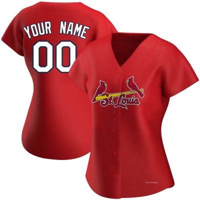 Women's Custom St. Louis Cardinals Authentic Red Alternate Jersey