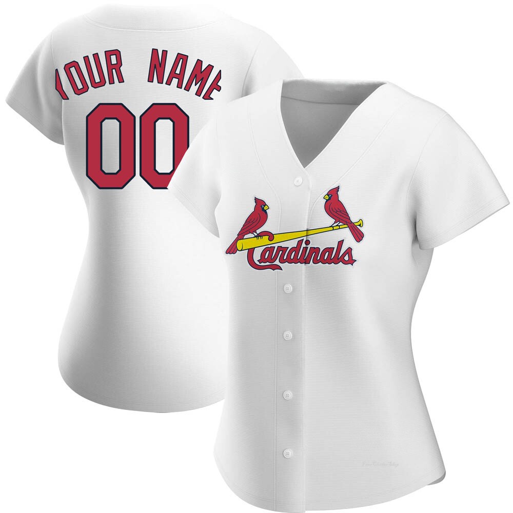 Women's Custom St. Louis Cardinals Replica White Home Jersey