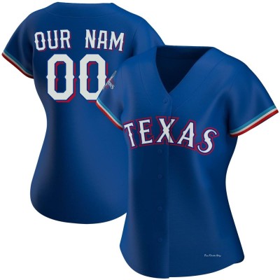 Women's Custom Texas Rangers Authentic Royal Alternate 2023 World Series Champions Jersey