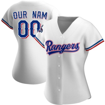 Women's Custom Texas Rangers Replica White Home 2023 World Series Champions Jersey