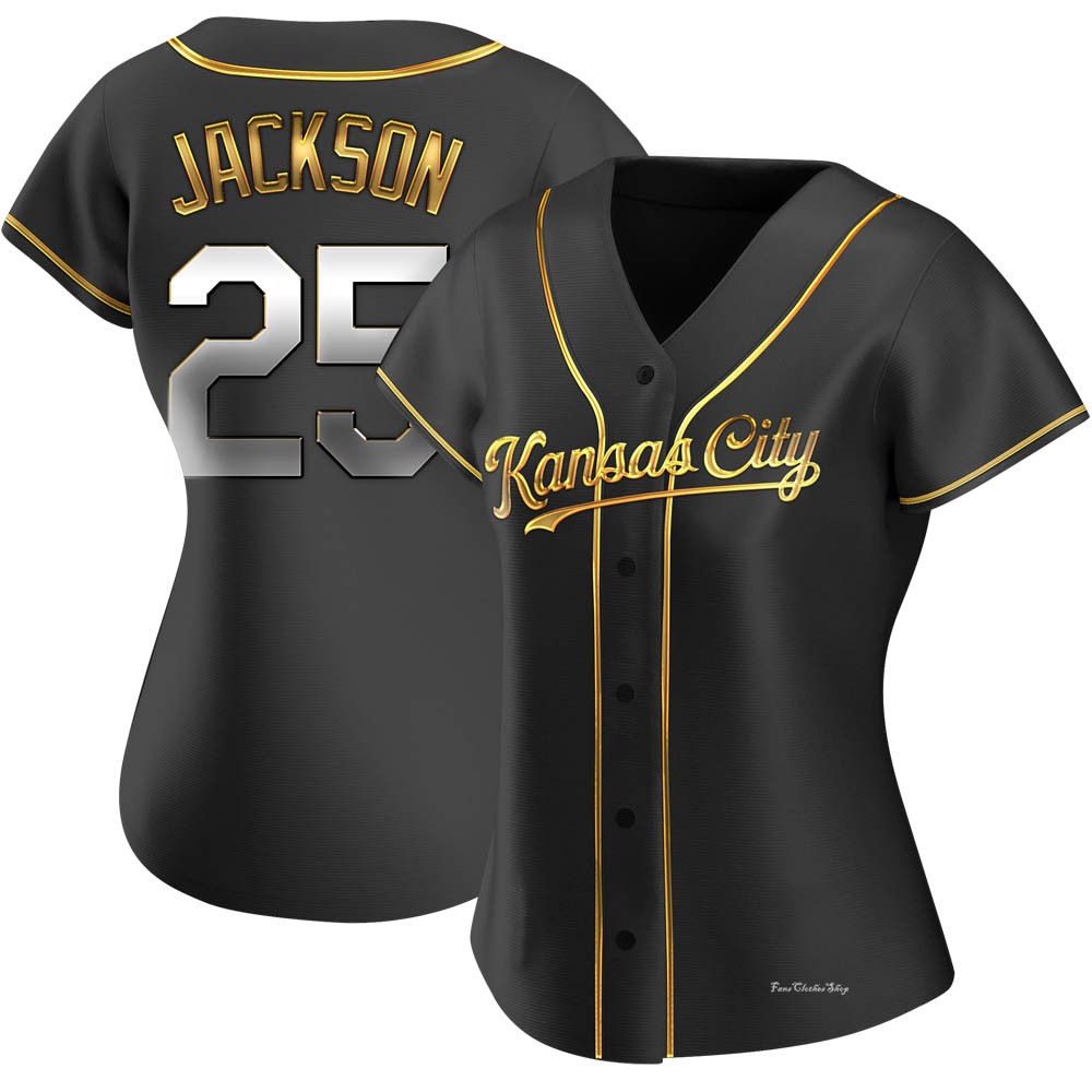 Women's Danny Jackson Kansas City Royals Replica Black Golden Alternate Jersey