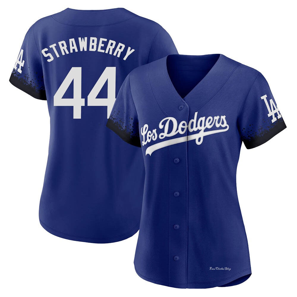Women's Darryl Strawberry Los Angeles Dodgers Replica Royal 2021 City Connect Jersey
