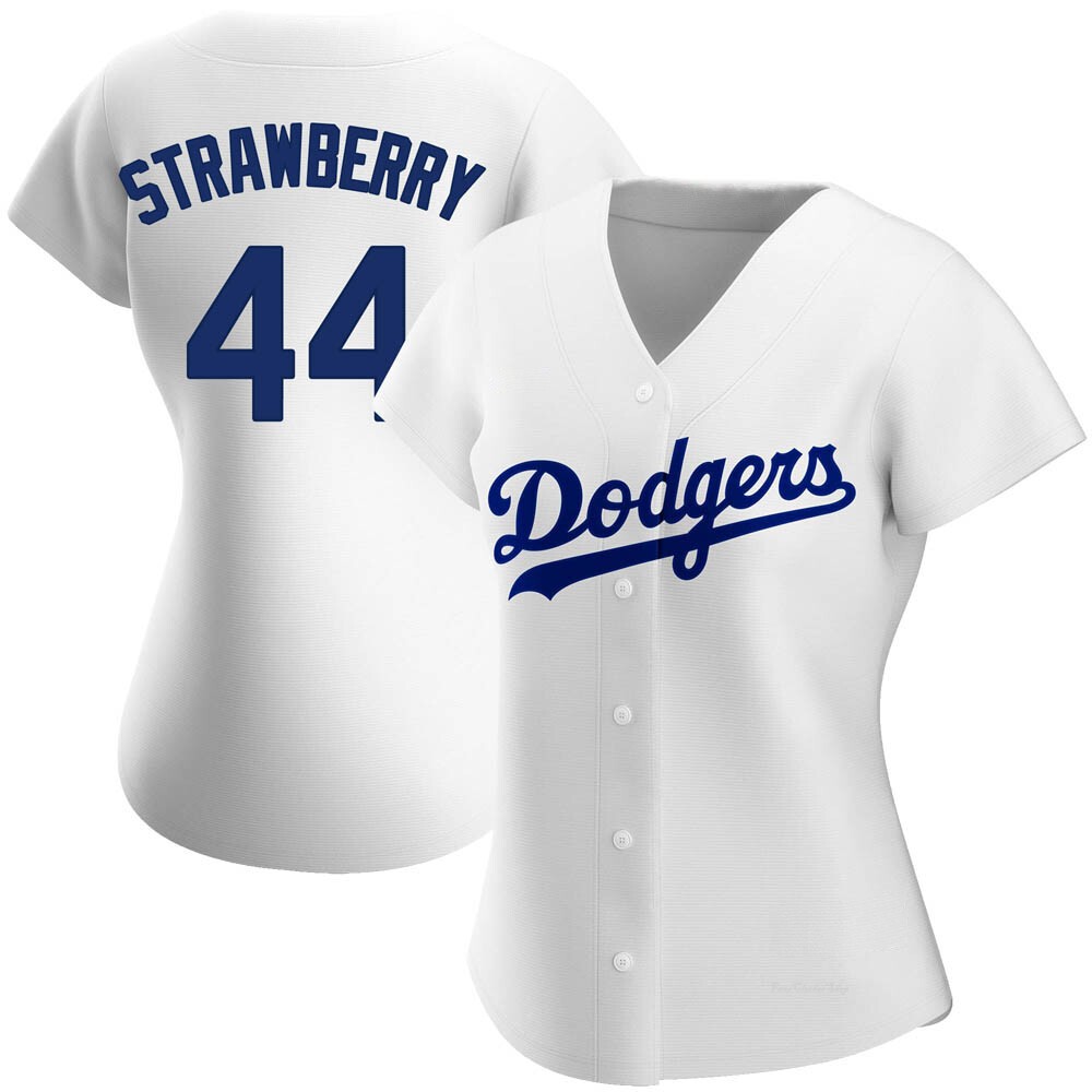Women's Darryl Strawberry Los Angeles Dodgers Replica White Home Jersey