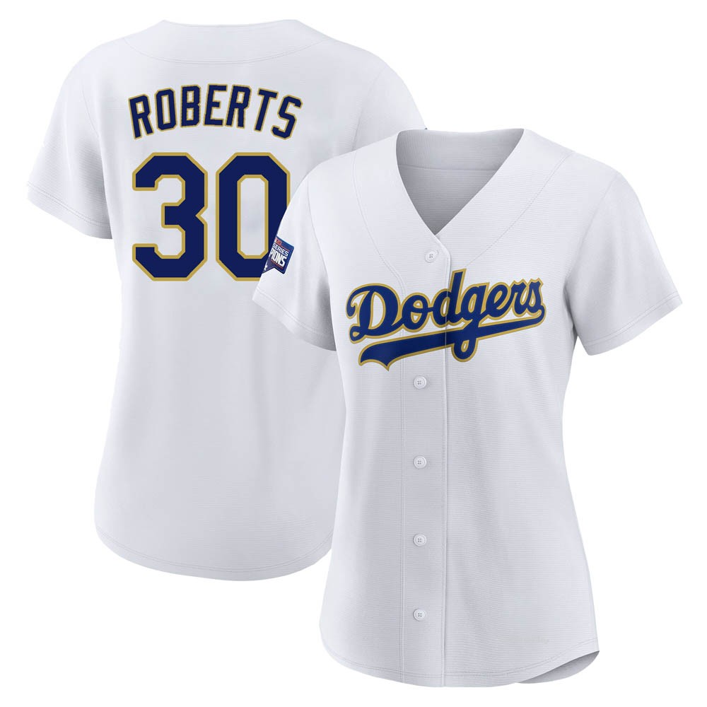 Women's Dave Roberts Los Angeles Dodgers Replica White/Gold 2021 Gold Program Player Jersey