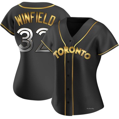 Women's Dave Winfield Toronto Blue Jays Replica Black Golden Alternate Jersey