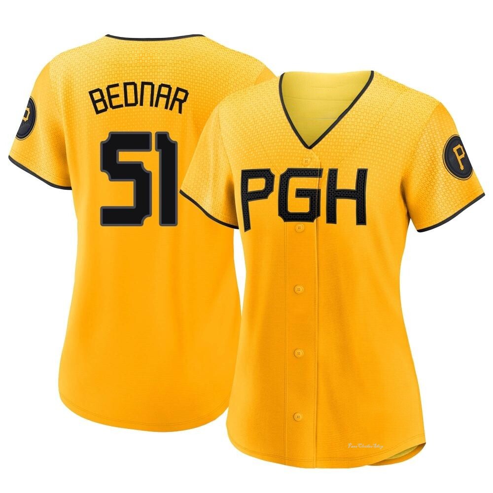 Women's David Bednar Pittsburgh Pirates Authentic Gold 2023 City Connect Jersey