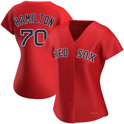 Women's David Hamilton Boston Red Sox Authentic Red Alternate Jersey