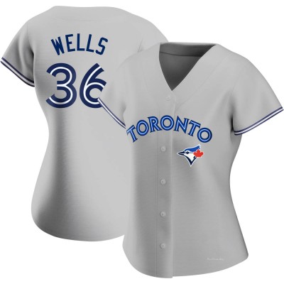 Women's David Wells Toronto Blue Jays Authentic Gray Road Jersey