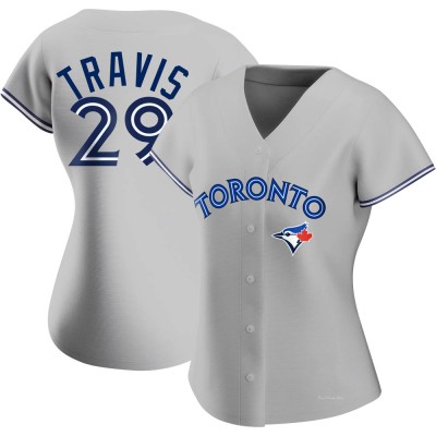 Women's Devon Travis Toronto Blue Jays Authentic Gray Road Jersey