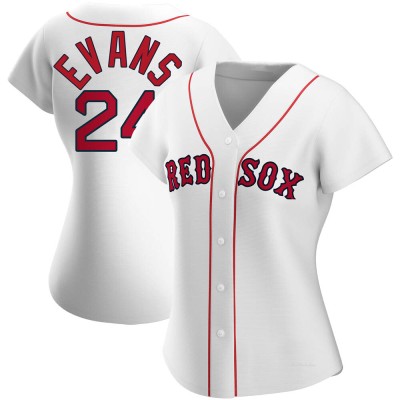Women's Dwight Evans Boston Red Sox Replica White Home Jersey