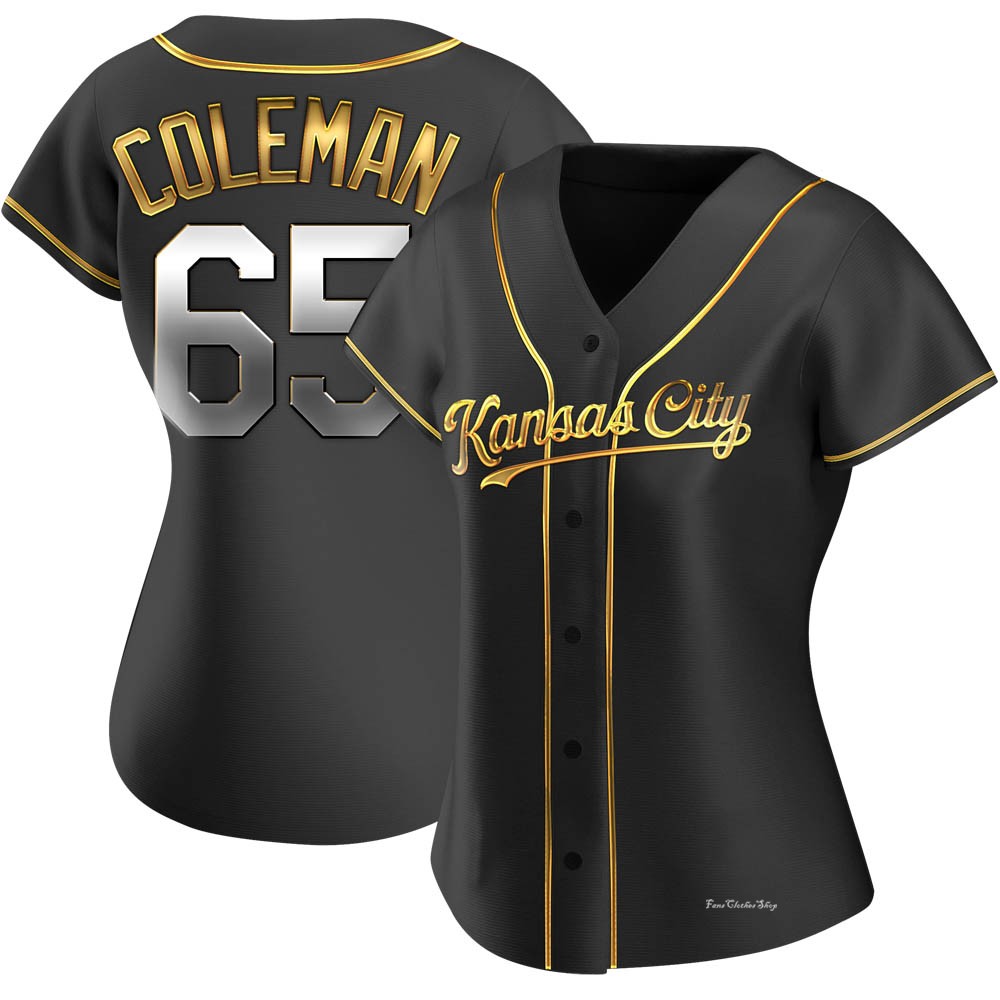 Women's Dylan Coleman Kansas City Royals Replica Black Golden Alternate Jersey