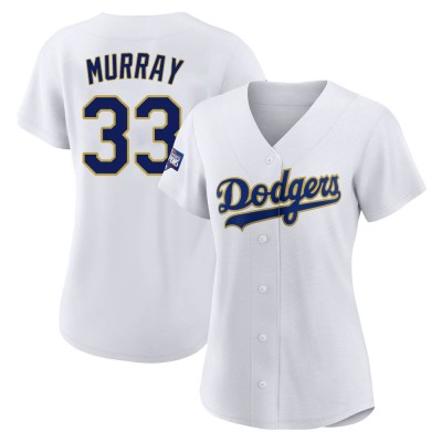Women's Eddie Murray Los Angeles Dodgers Authentic White/Gold 2021 Gold Program Player Jersey