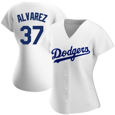 Women's Eddy Alvarez Los Angeles Dodgers Replica White Home Jersey