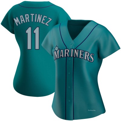 Women's Edgar Martinez Seattle Mariners Authentic Aqua Alternate Jersey