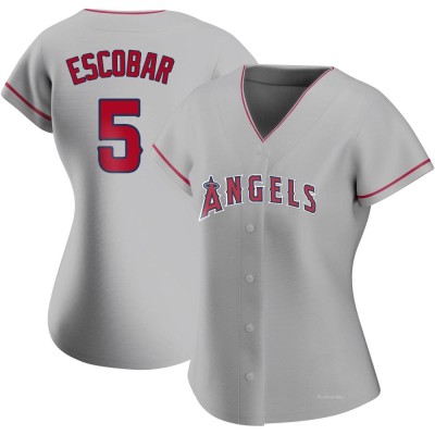 Women's Eduardo Escobar Los Angeles Angels Authentic Silver Road Jersey