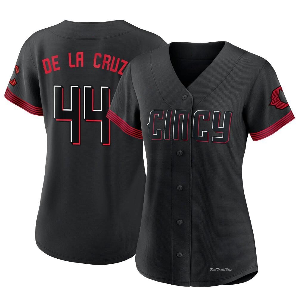 Women's Elly De La Cruz Cincinnati Reds Authentic Black 2023 City Connect Jersey