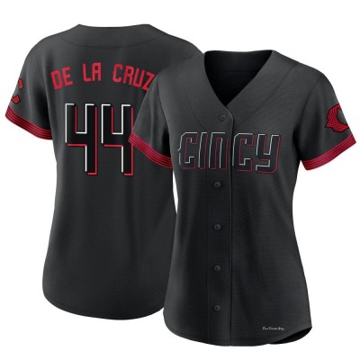 Women's Elly De La Cruz Cincinnati Reds Authentic Black 2023 City Connect Jersey