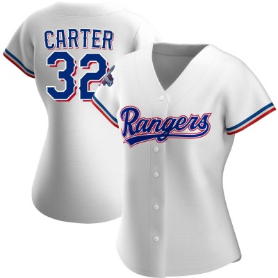 Women's Evan Carter Texas Rangers Authentic White Home 2023 World Series Champions Jersey