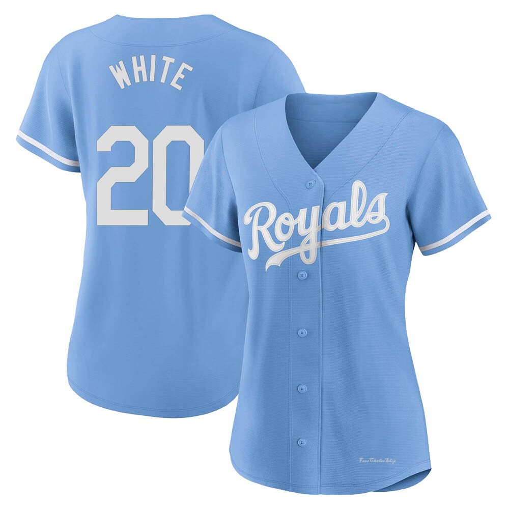 Women's Frank White Kansas City Royals Authentic Light Blue 2022 Alternate Jersey