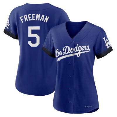 Women's Freddie Freeman Los Angeles Dodgers Authentic Royal 2021 City Connect Jersey