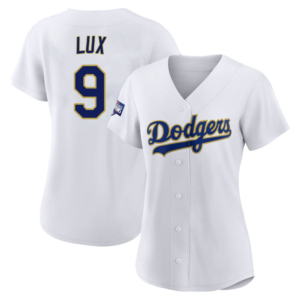 Women's Gavin Lux Los Angeles Dodgers Authentic White/Gold 2021 Gold ...