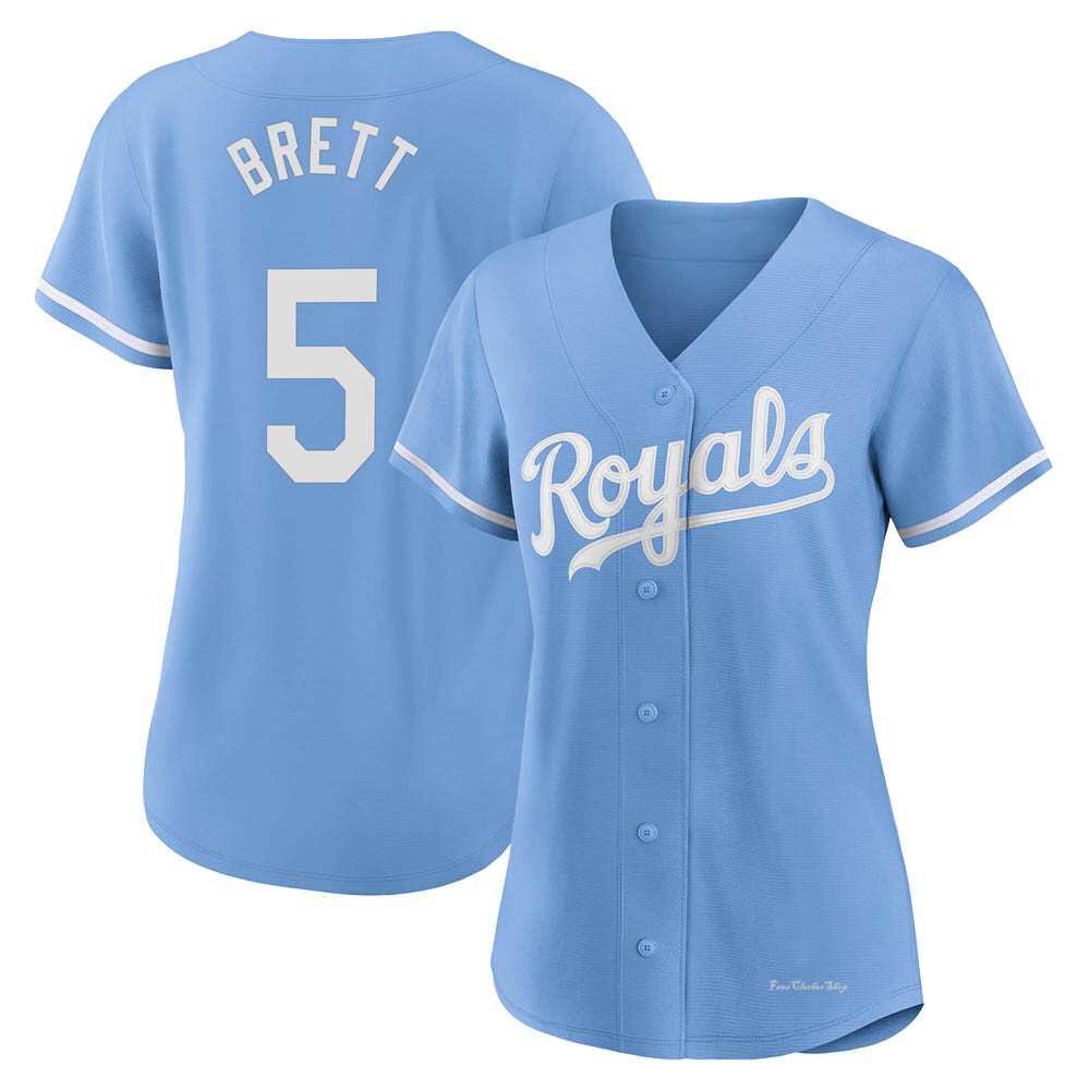 Women's George Brett Kansas City Royals Authentic Light Blue 2022 Alternate Jersey