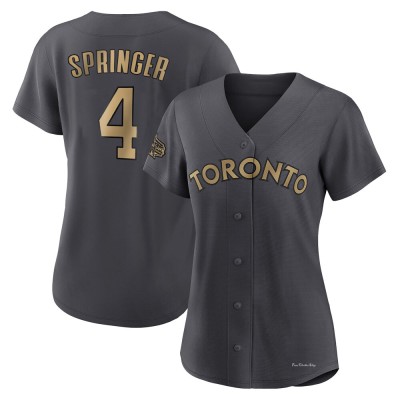 Women's George Springer Toronto Blue Jays Game Charcoal Replica 2022 All-Star Jersey