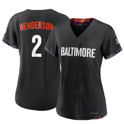 Women's Gunnar Henderson Baltimore Orioles Authentic Black 2023 City Connect Jersey