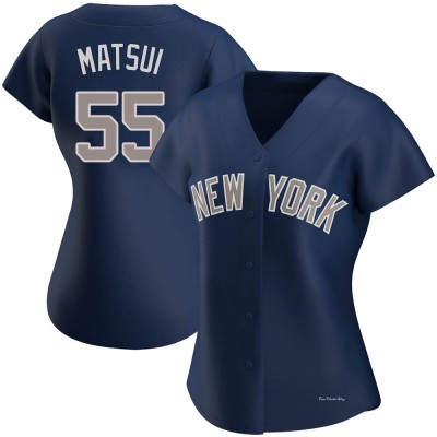 Women's Hideki Matsui New York Yankees Authentic Navy Alternate Jersey