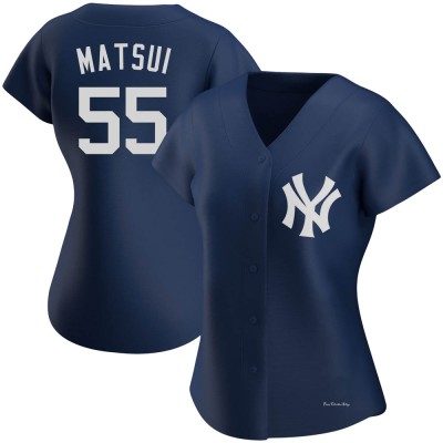 Women's Hideki Matsui New York Yankees Authentic Navy Alternate Team Jersey