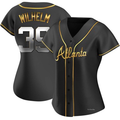 Women's Hoyt Wilhelm Atlanta Braves Replica Black Golden Alternate Jersey
