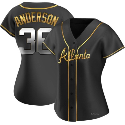 Women's Ian Anderson Atlanta Braves Replica Black Golden Alternate Jersey