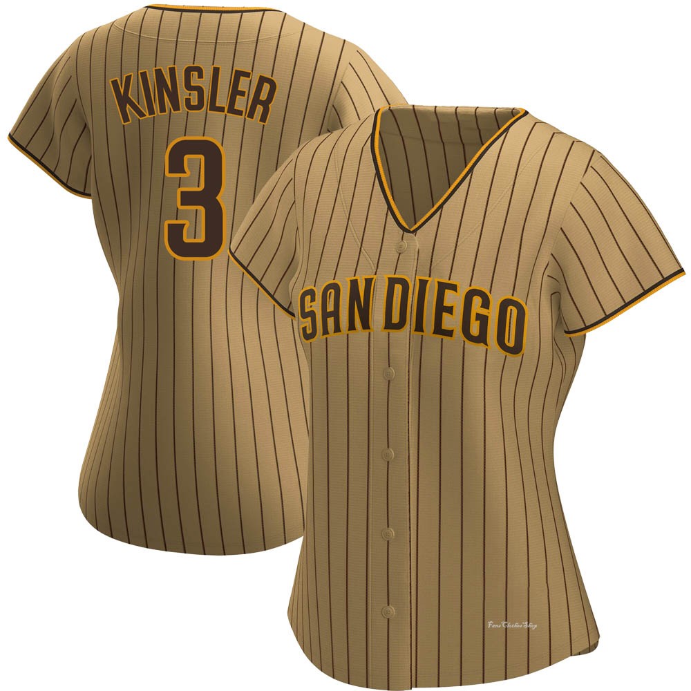 Women's Ian Kinsler San Diego Padres Replica Tan/Brown Alternate Jersey