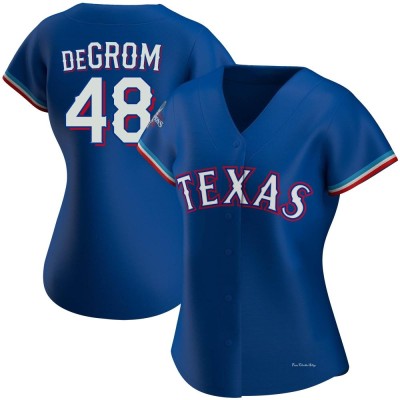 Women's Jacob deGrom Texas Rangers Replica Royal Alternate 2023 World Series Champions Jersey