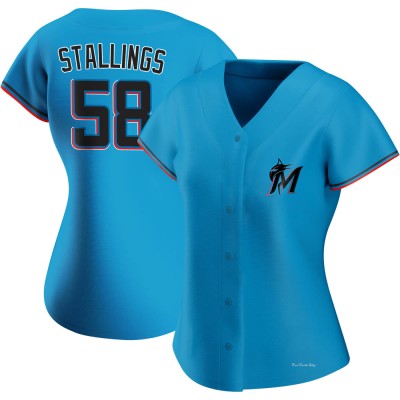 Women's Jacob Stallings Miami Marlins Authentic Blue Alternate Jersey